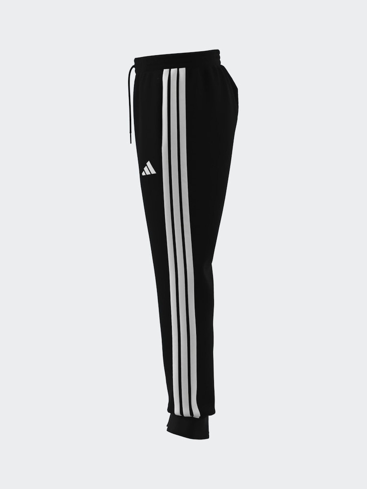 adidas Black Essentials 3-Stripes Fleece Joggers - Image 12 of 13