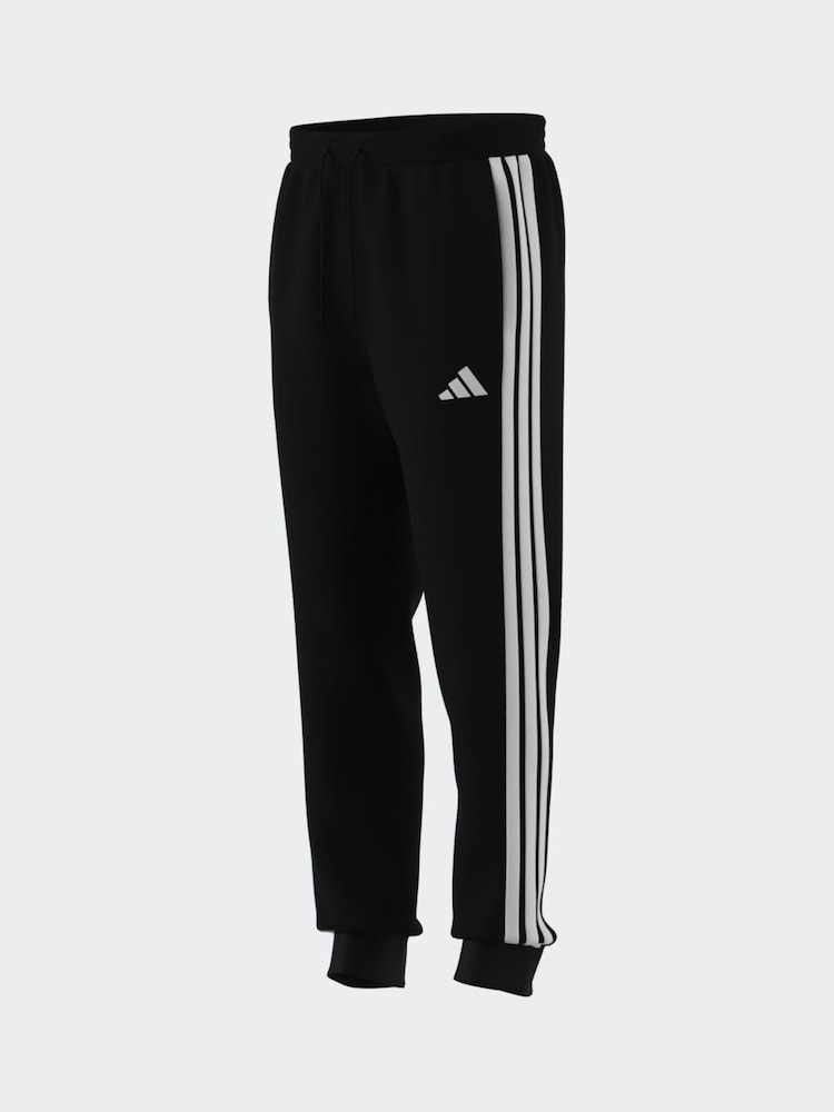 adidas Black Essentials 3-Stripes Fleece Joggers - Image 13 of 13