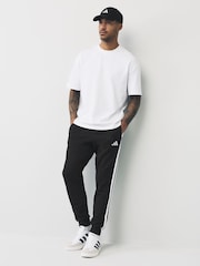 adidas Black Essentials 3-Stripes Fleece Joggers - Image 2 of 13