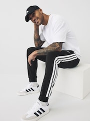 adidas Black Essentials 3-Stripes Fleece Joggers - Image 3 of 13