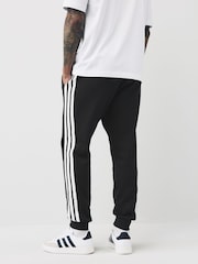 adidas Black Essentials 3-Stripes Fleece Joggers - Image 4 of 13