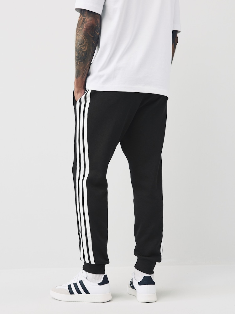adidas Black Essentials 3-Stripes Fleece Joggers - Image 4 of 13