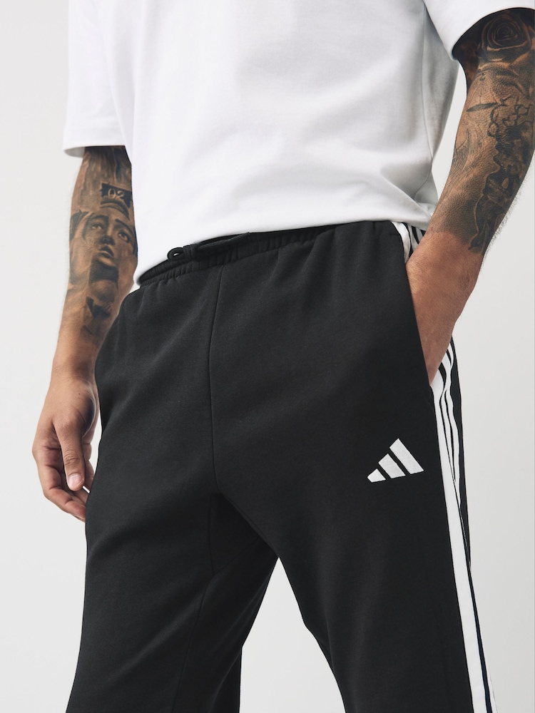 adidas Black Essentials 3-Stripes Fleece Joggers - Image 5 of 13