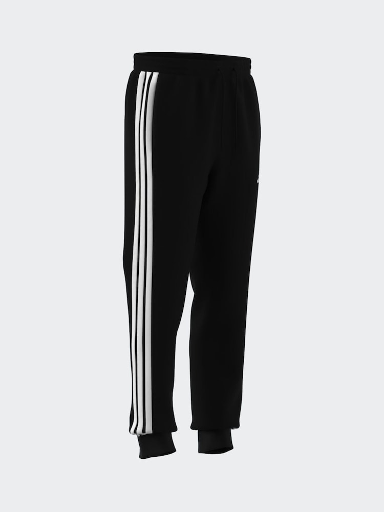 adidas Black Essentials 3-Stripes Fleece Joggers - Image 8 of 13