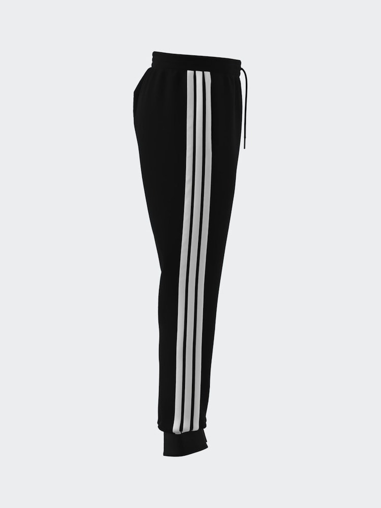 adidas Black Essentials 3-Stripes Fleece Joggers - Image 9 of 13