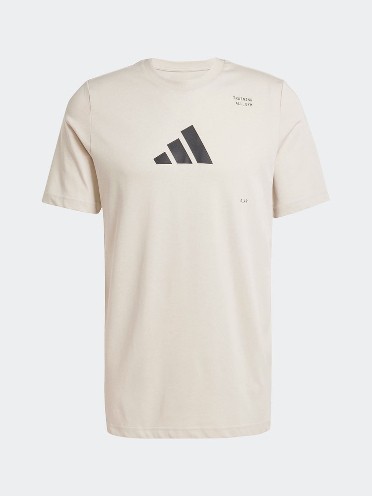 Серый - Футболка с графическим принтом категории All-Gym от adidas - Image 6 of 6