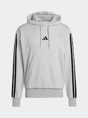 adidas Grey Essentials 3-Stripes French Terry Hoodie - Image 1 of 1