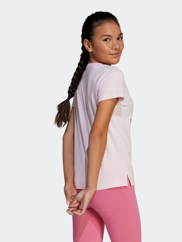 adidas Pink Winter Glam Metallic 100% Cotton T-Shirt - Image 2 of 6