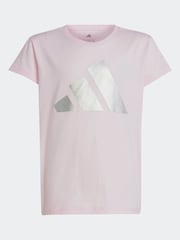 adidas Pink Winter Glam Metallic 100% Cotton T-Shirt - Image 4 of 6