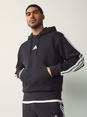 adidas Black Essentials 3-Stripes French Terry Hoodie - Image 1 of 5