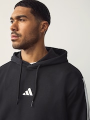 adidas Black Essentials 3-Stripes French Terry Hoodie - Image 4 of 5