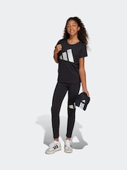 adidas Black Winter Glam Metallic 100% Cotton T-Shirt - Image 4 of 6