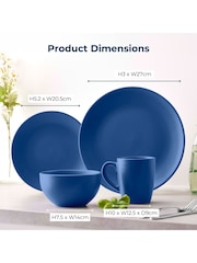 Tower 16 Piece Blue Dinner Set - Image 6 of 8