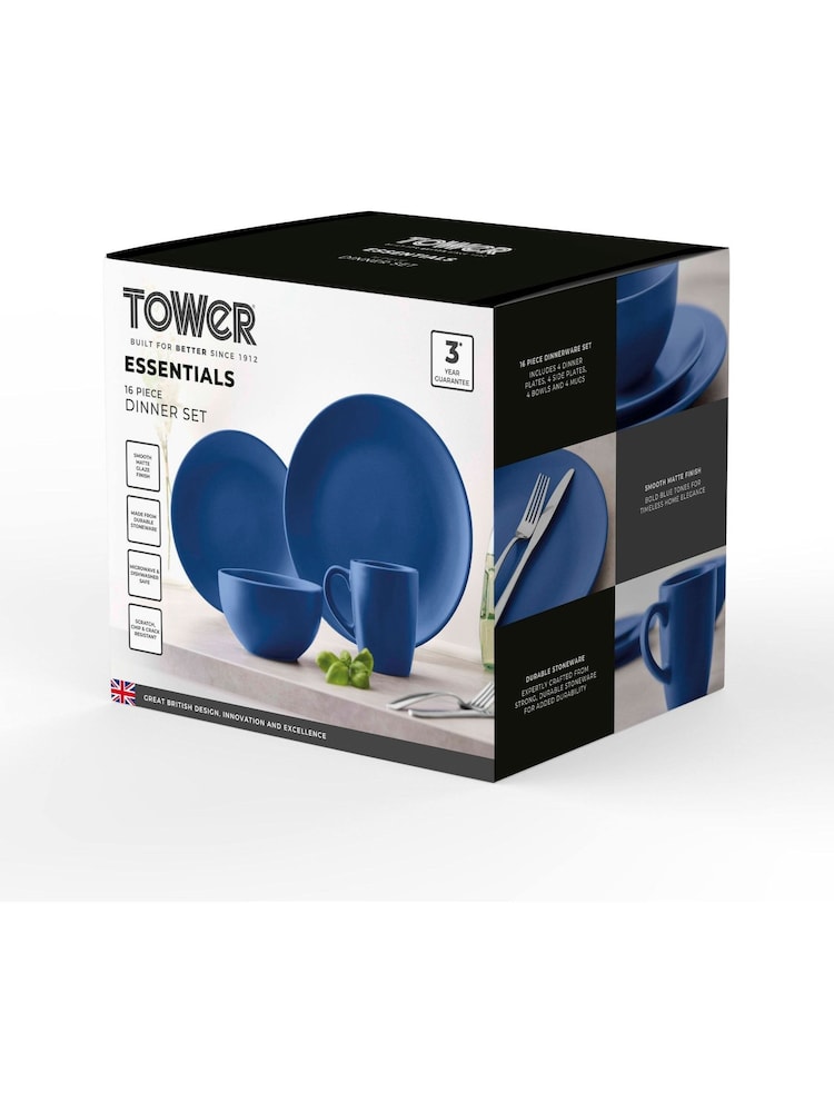 Tower 16 Piece Blue Dinner Set - Image 8 of 8 Tower 16 Piece Blue Dinner Set - Image 8 of 8