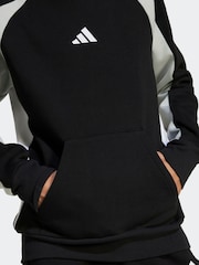 adidas Black Colour Block Fleece Hoodie - Image 5 of 6