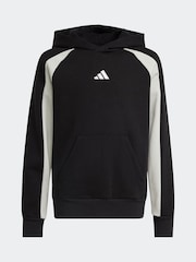 adidas Black Colour Block Fleece Hoodie - Image 6 of 6