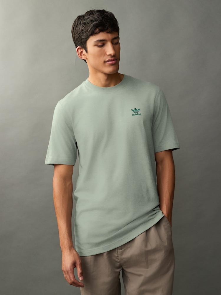 Зеленый - Футболка adidas Originals Trefoil Essentials из 100% хлопка - Image 1 of 6