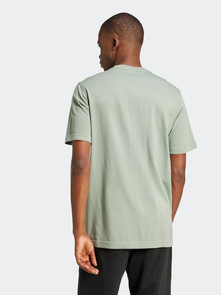 Зеленый - Футболка adidas Originals Trefoil Essentials из 100% хлопка - Image 2 of 6