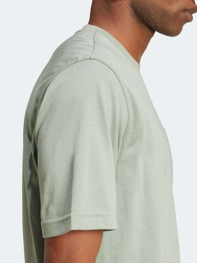 adidas Originals Light Green Trefoil Essentials 100% Cotton T-Shirt - Image 5 of 6