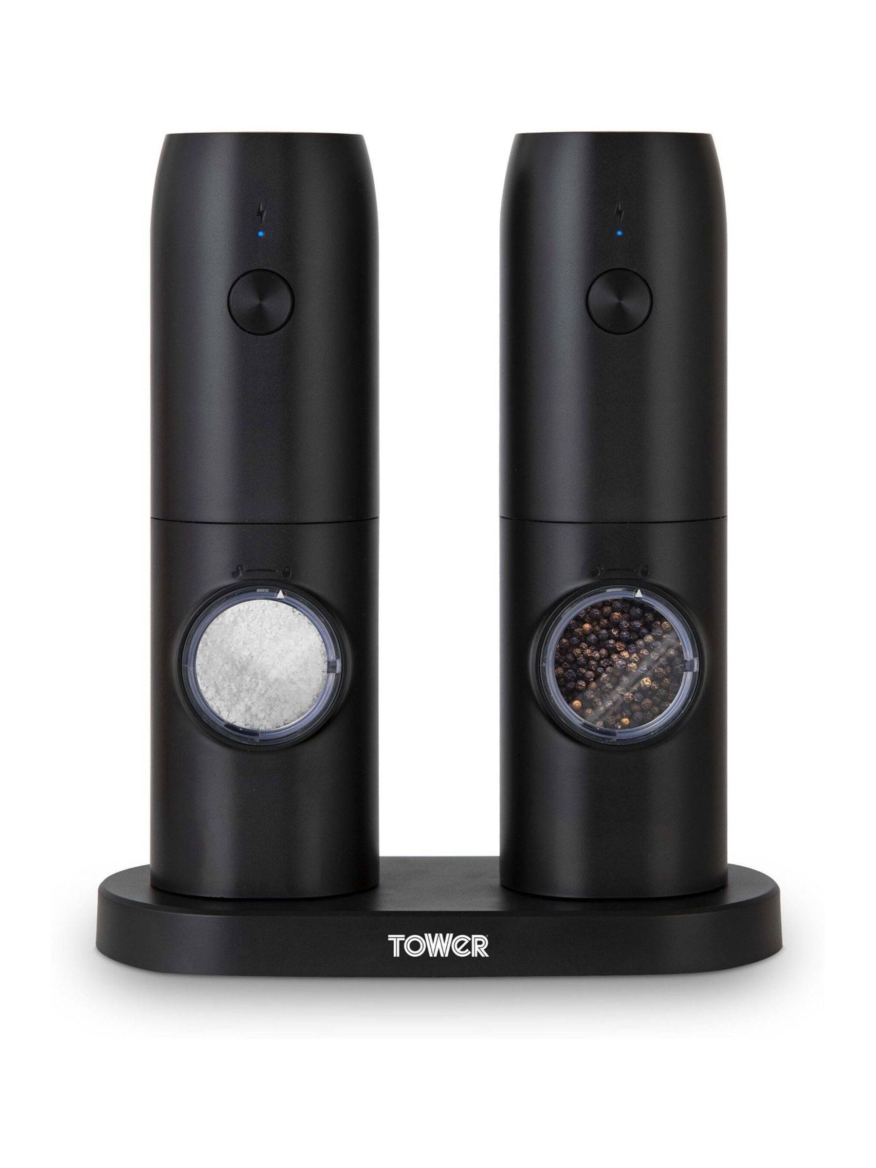 Tower Electronic Salt & Pepper Mill, Composite, Black, T832243 - Image 7