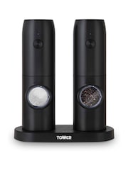 Tower Black Rechargeable Salt and Pepper Mill Set - Image 1 of 11
