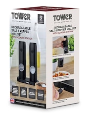 Tower Black Rechargeable Salt and Pepper Mill Set - Image 11 of 11