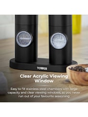 Tower Black Rechargeable Salt and Pepper Mill Set - Image 3 of 11