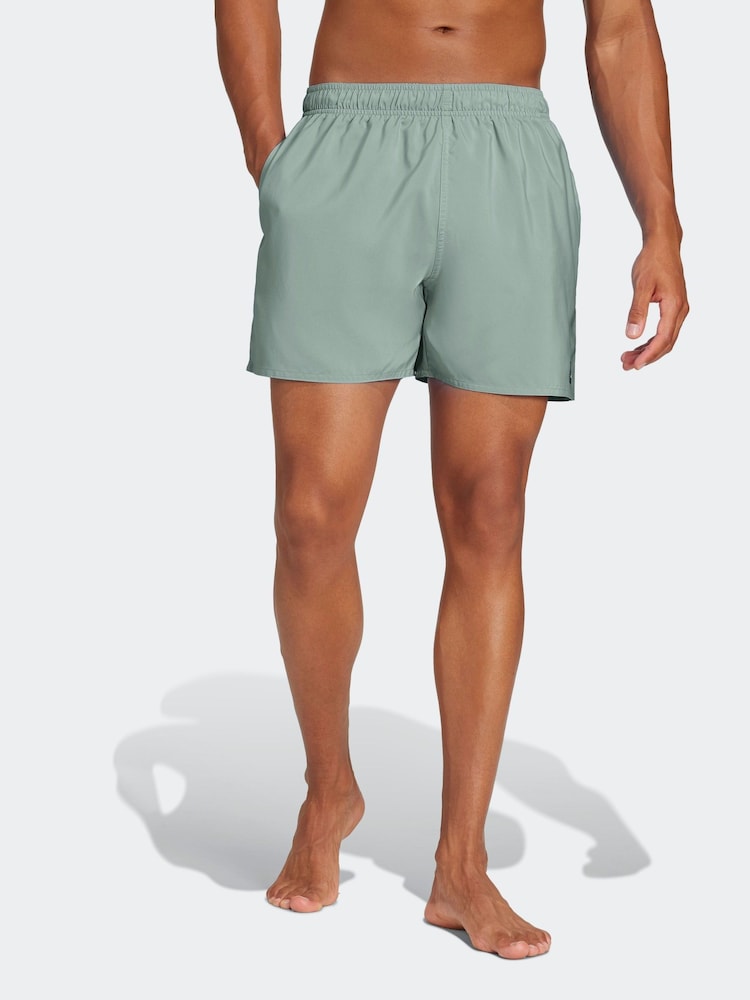 Зеленый - adidas Solid CLX Short Length Swim Shorts - Изображение 1 из 6