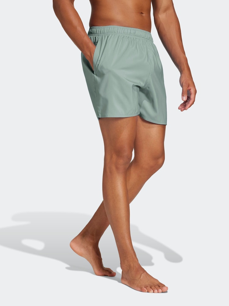 adidas Green Solid CLX Short Length Swim Shorts - Image 3 of 6