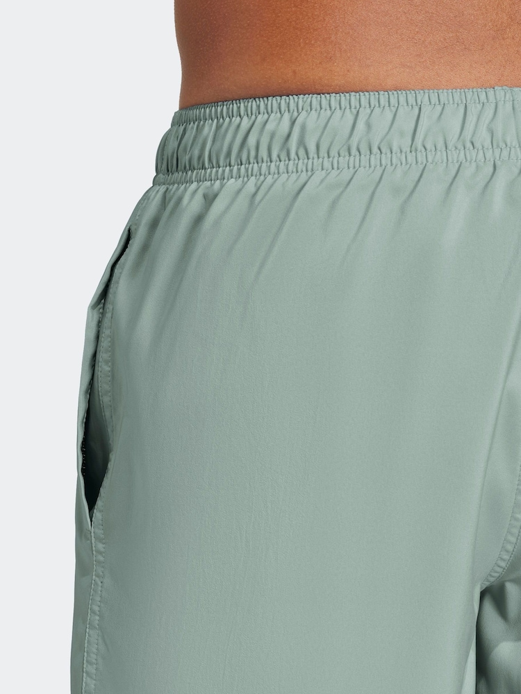 adidas Green Solid CLX Short Length Swim Shorts - Image 4 of 6