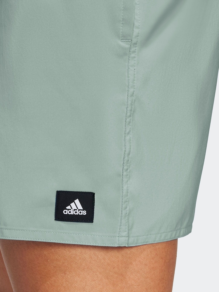 adidas Green Solid CLX Short Length Swim Shorts - Image 5 of 6