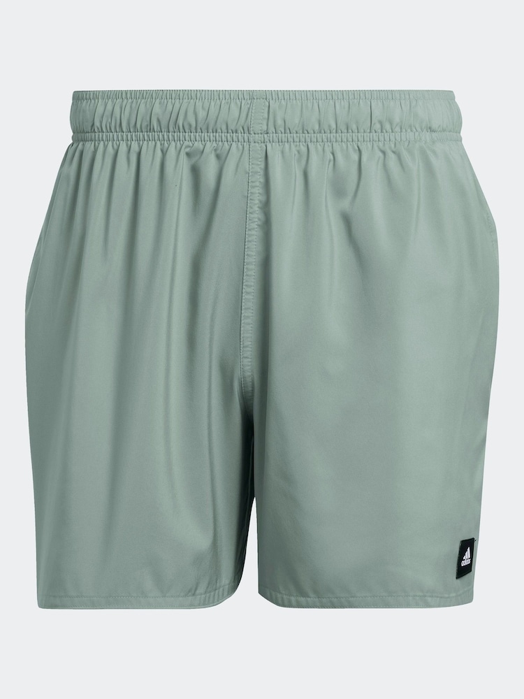 Зеленый - adidas Solid CLX Short Length Swim Shorts - Изображение 6 из 6