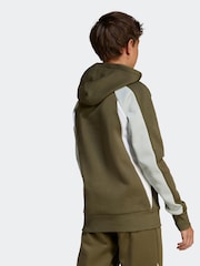 adidas Green Colour Block Fleece Hoodie - Image 2 of 6