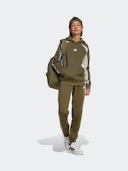 adidas Green Colour Block Fleece Hoodie - Image 3 of 6