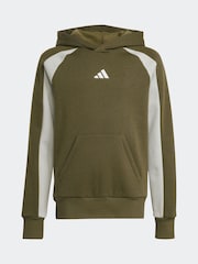 adidas Green Colour Block Fleece Hoodie - Image 4 of 6