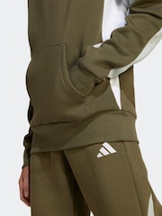 adidas Green Colour Block Fleece Hoodie - Image 6 of 6