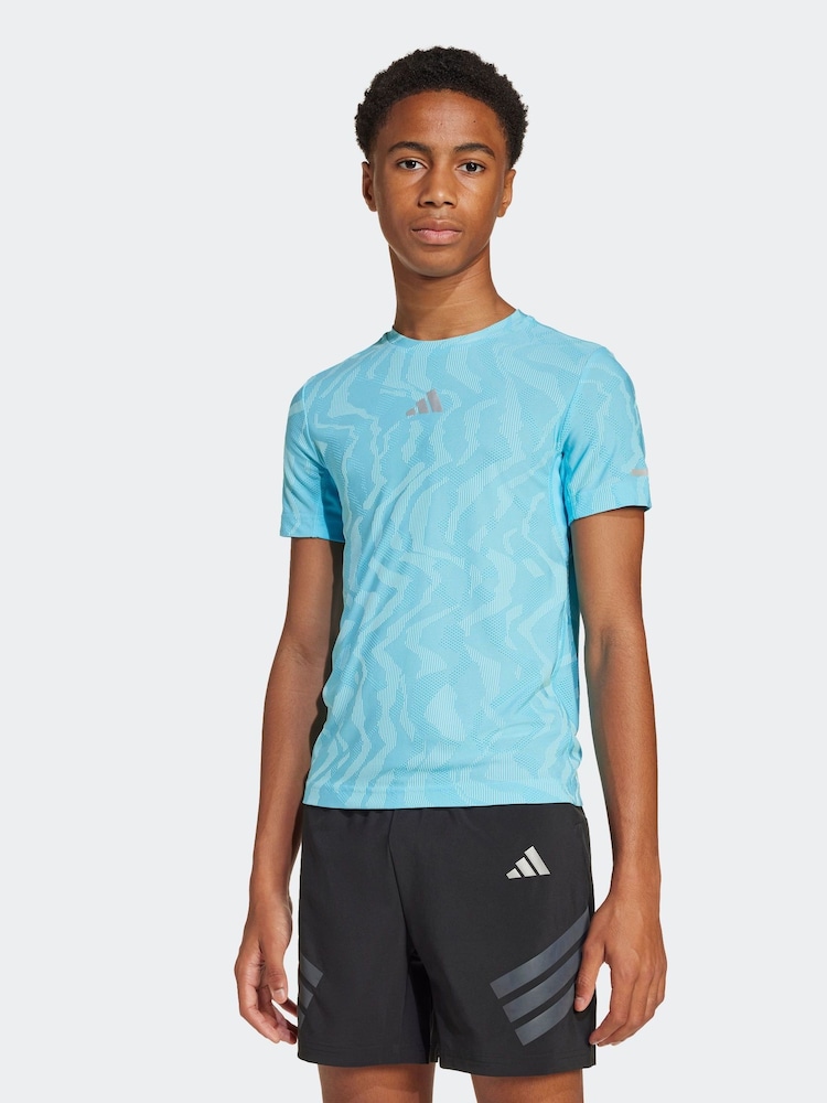 adidas Blue Champ Running T-Shirt - Image 1 of 6