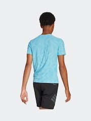 adidas Blue Champ Running T-Shirt - Image 2 of 6