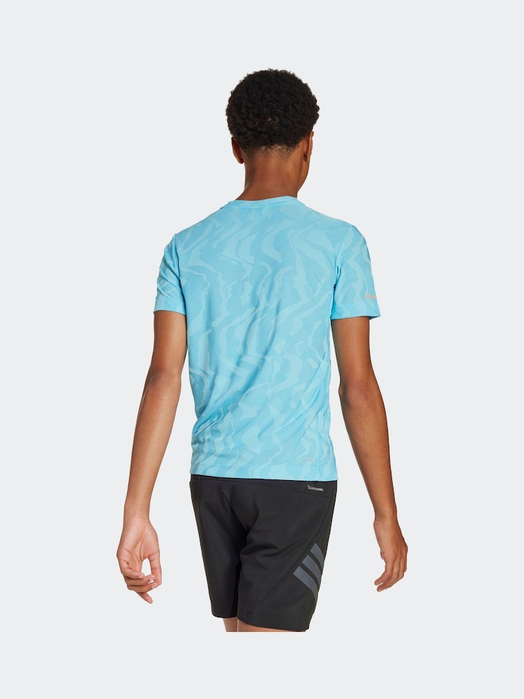 adidas Blue Champ Running T-Shirt - Image 2 of 6