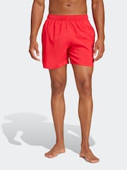 adidas Red Solid CLX Short Length Swim Shorts - Image 1 of 6