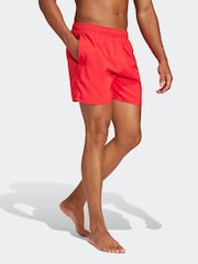 adidas Red Solid CLX Short Length Swim Shorts - Image 3 of 6