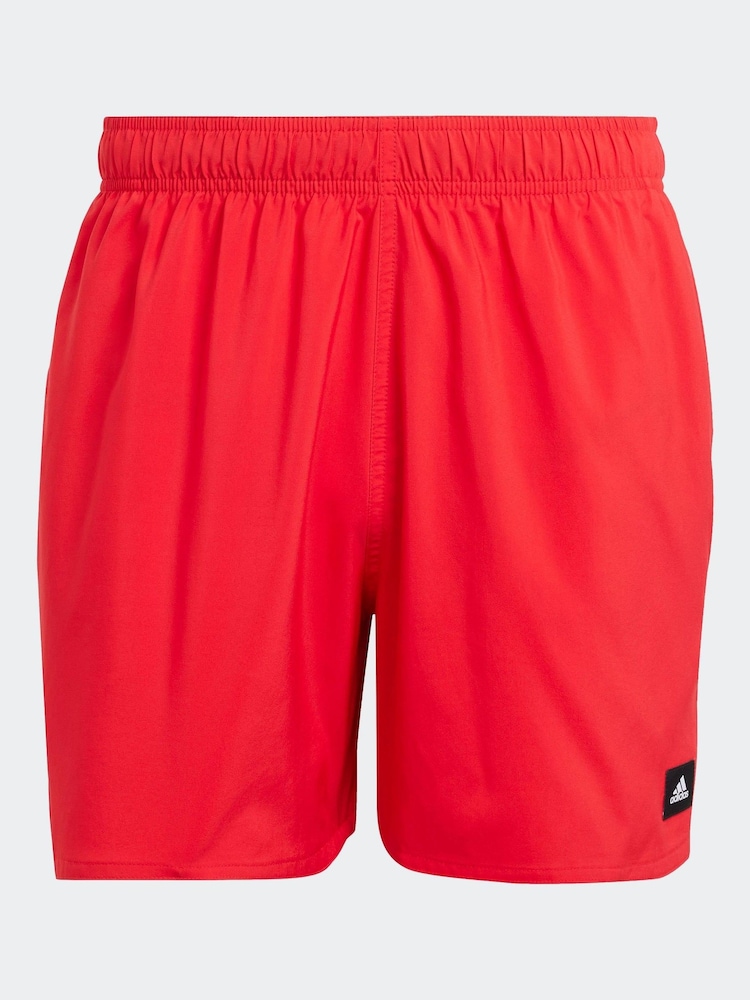 adidas Red Solid CLX Short Length Swim Shorts - Image 6 of 6