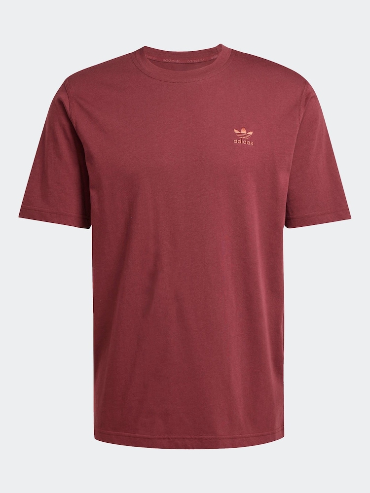 adidas Originals Red Trefoil Essentials 100% Cotton T-Shirt - Image 10 of 10