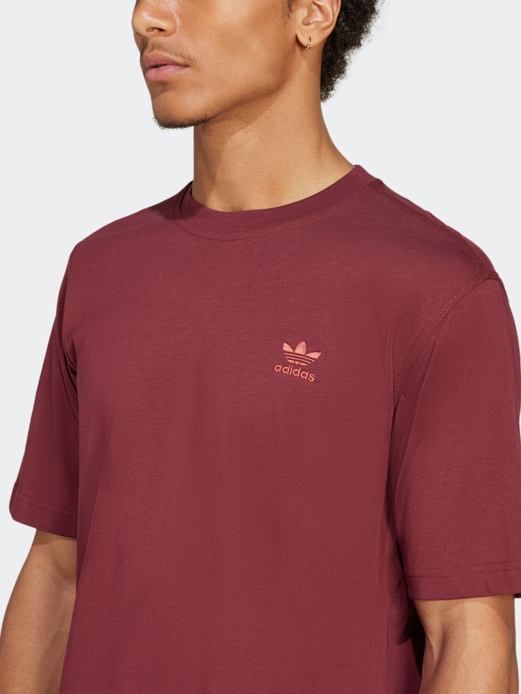 adidas Originals Red Trefoil Essentials 100% Cotton T-Shirt - Image 8 of 10