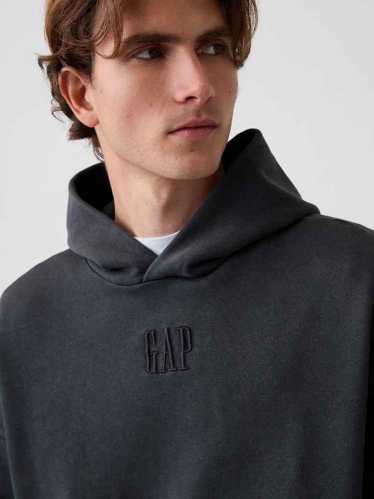 Gap Black Heavyweight Oversized Logo Hoodie - Image 4 of 4 Gap Black Heavyweight Oversized Logo Hoodie - Image 4 of 4