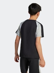 adidas Black Essentials Colourblock 100% Cotton T-Shirt - Image 2 of 5