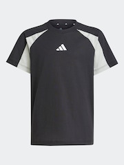 adidas Black Essentials Colourblock 100% Cotton T-Shirt - Image 5 of 5