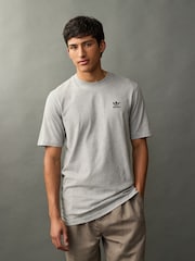 adidas Originals Grey Trefoil Essentials 100% Cotton T-Shirt - Image 1 of 10