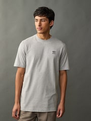 adidas Originals Grey Trefoil Essentials 100% Cotton T-Shirt - Image 3 of 10