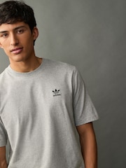 adidas Originals Grey Trefoil Essentials 100% Cotton T-Shirt - Image 4 of 10